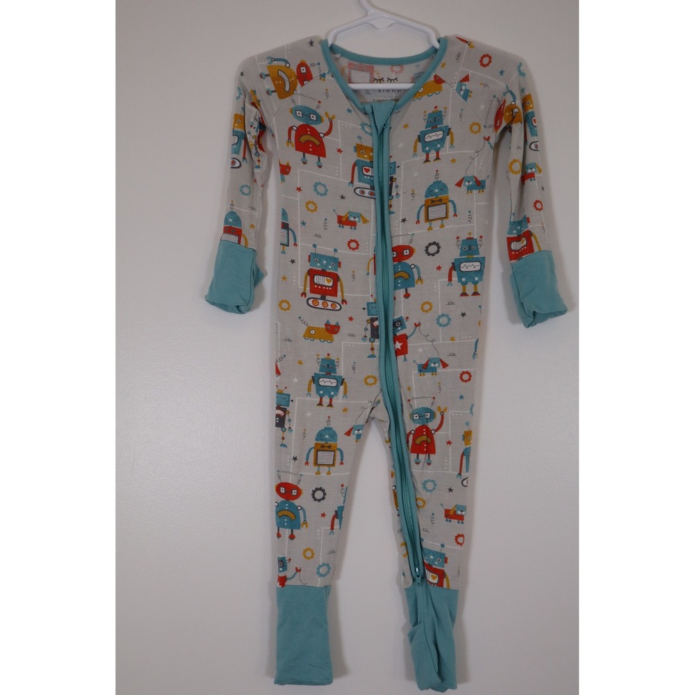Little Sleepies Retro Robots Zippy 6-12 Months